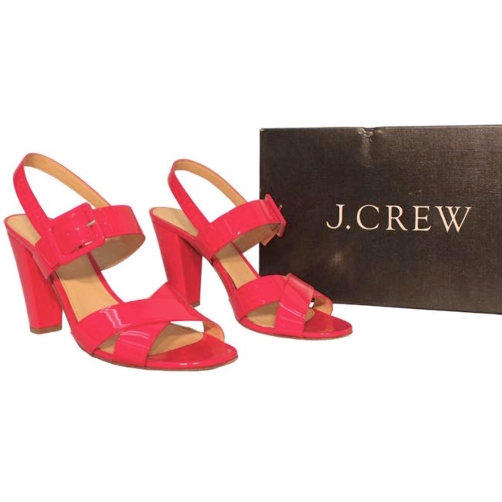 J Crew Sydney Pink Patent Sandals.